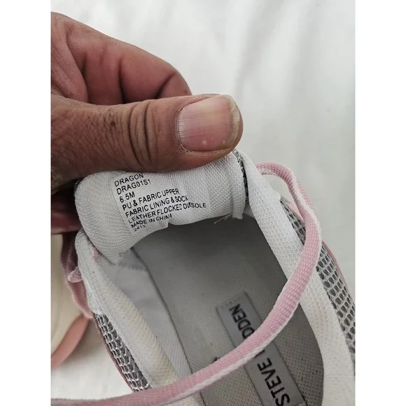 Steve Madden Womens Pink Grey White Chunky Platform Fashion Sneakers Trainers